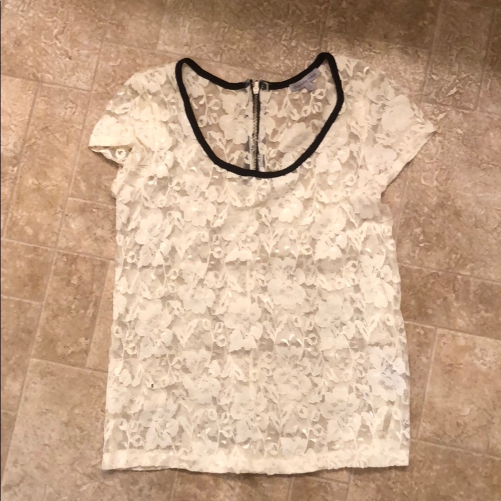 White Lacey tee